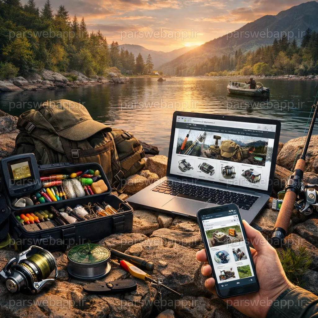 پستر ویدیوی معرفی خدمات طراحی سایت و اپلیکیشن فروش تخصصی وسایل ماهیگیری در مشهد توسط پارس وب